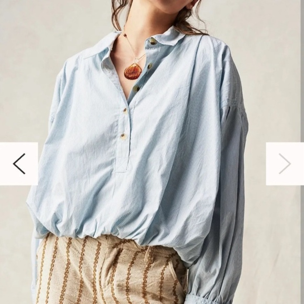 We The Free Light Blue Blouse